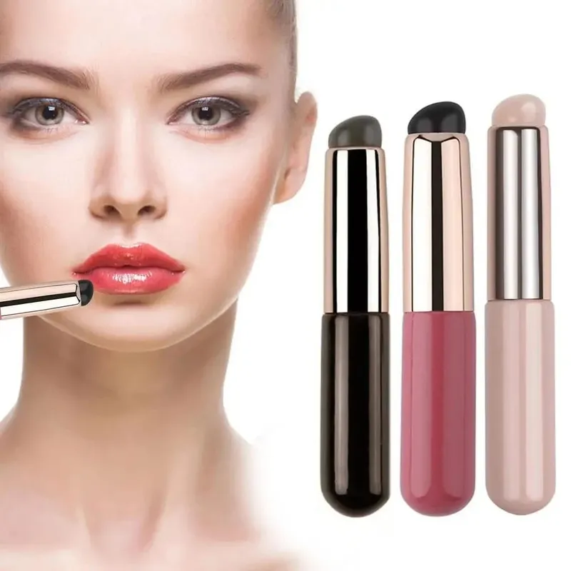 Silicone Lip Brush With Cover Cap Concealer Brush Like Fingertips Q Soft Lipstick Makeup Brushes Round Head No Broken — image 5