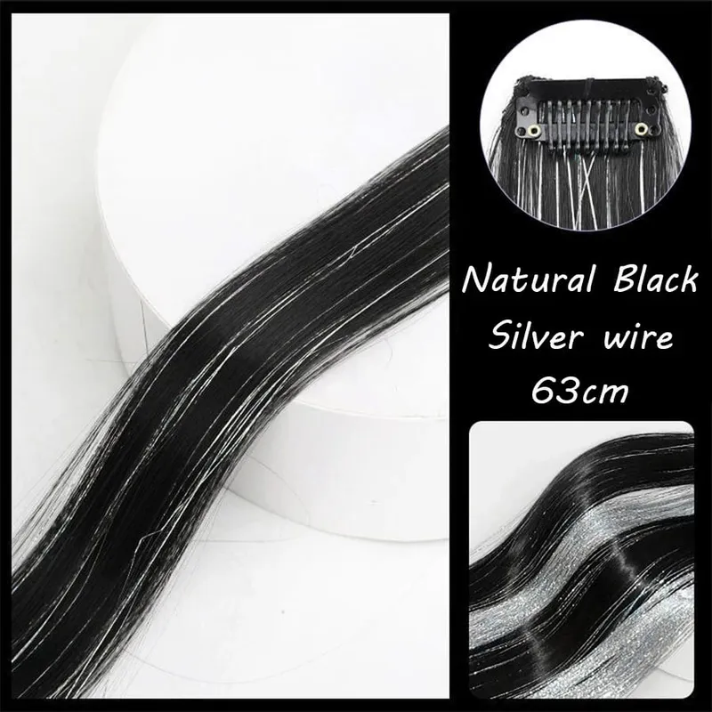 Synthetic Ear-dyed Laser Wig Piece One-card Seamless Feather Hair Extension Artifact Girl Group Stage Headdress Patch — image 17