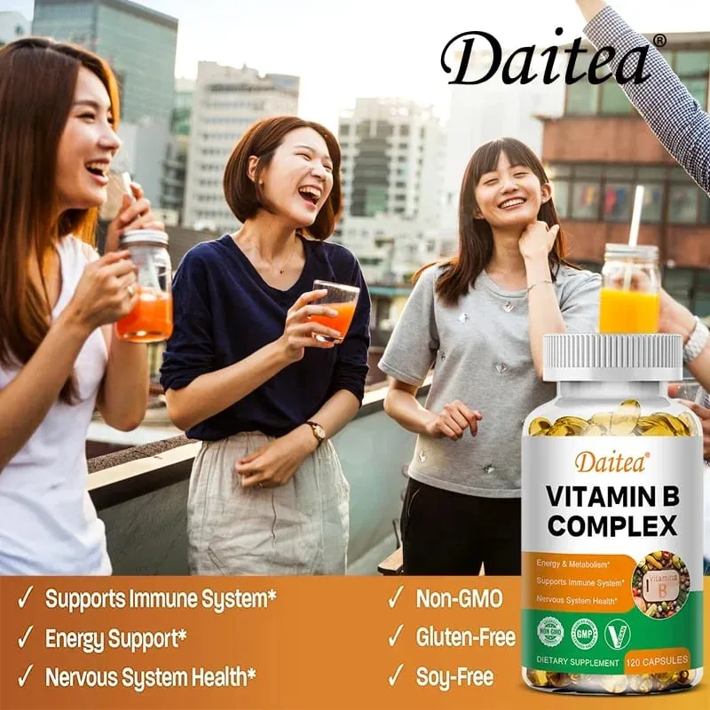 Vitamin B Complex - Stress Immunity Heart Health Nervous System Energy Metabolism Support - Non-GMO Vegan Gluten-Free