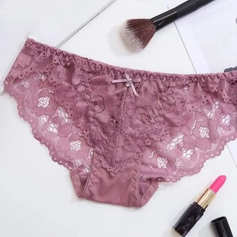 Comfortable Mesh Lace Flower Bra Low Waist Bowknot Push Up Bra Women Non Slip Lingerie Seamless Underwear Set Girl — image 1
