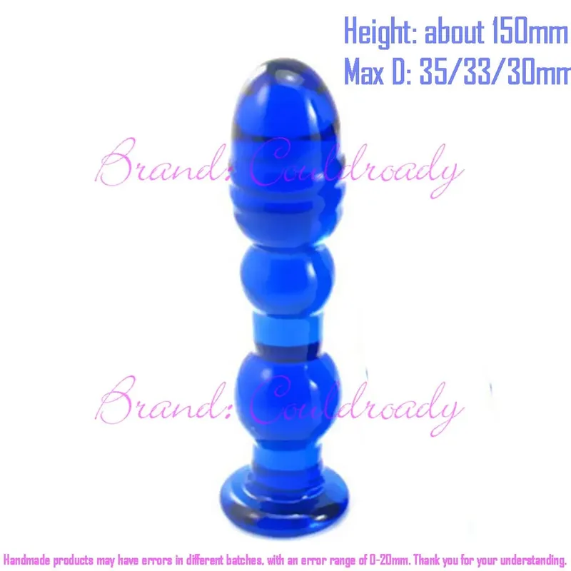 Pyrex Glass Dildo 195x33mm Fake Penis Crystal Anal Beads Butt Plug Prostate Massager G Spot Female Masturbation Toys — image 23
