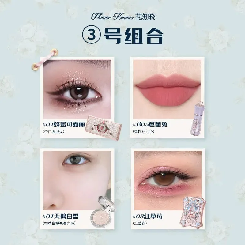 Flower Knows Makeup Gift Set Pearl Shimmer Eyeshadow Velvet Matte Lip Mud Waterproof Blush Long-Lasting Concealer Cosmetics Kit — image 4