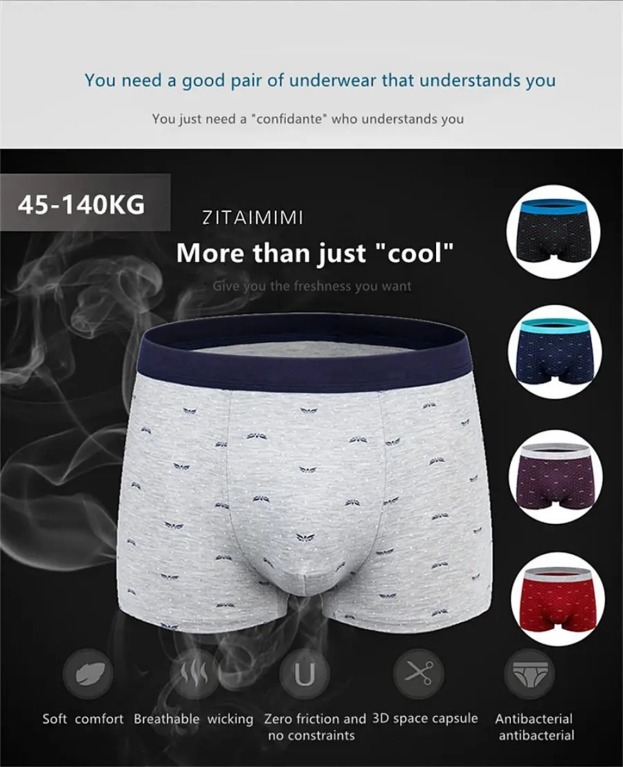 Plus Size Men's 160kg Seamless Panties Cotton Underpants Men Underwear Pure Cotton Boxer Briefs Man Intimate Boxers Mens Brand — image 8