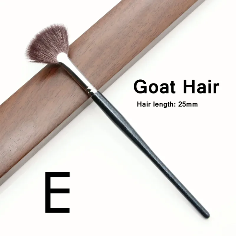Fan Highlighter Brush Makeup Natural Goat Hair Powder Blender Make Up Brushes — image 10
