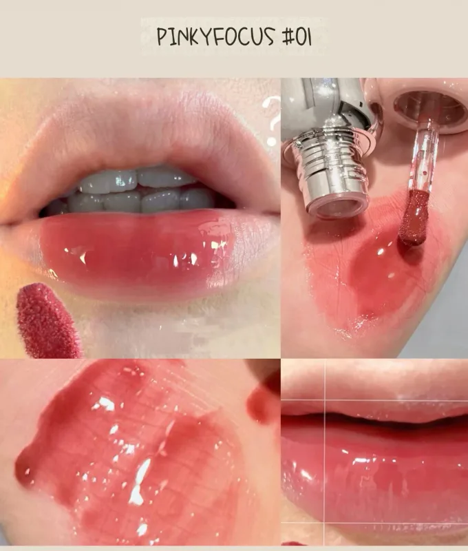 Pinkyfocus Clear Gloss Lip Oil Moisturizing Glass Finish Non-Sticky Nude Shade Ideal for Layering to Brighten Lips — image 9