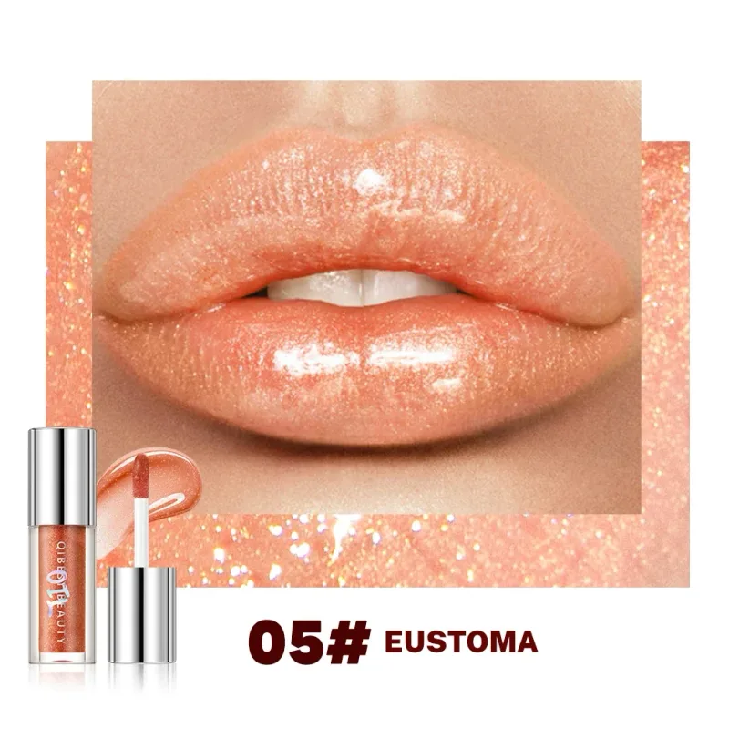Qibest 8 Colors Moisturizing Diamond Shimmer Glitter Lip Gloss Makeup Sparkling Glitter Liquid Lipstick Pearl Lipgloss Tint — image 13