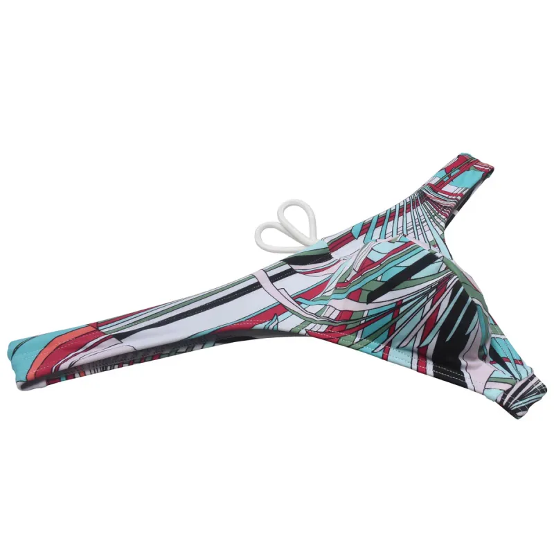 Sexy Swim Thong Men's Swimwear Bikini Briefs Drawstring Quick-dry Elastic Underwear Pouch Beach Tangas Surfing Poolside
