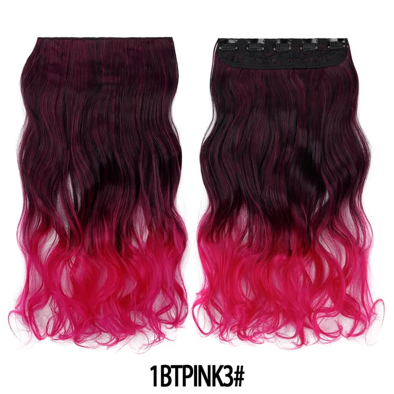 Jeedou One Piece 5 Clips Wavy Ombre Clip In Hair Extensions Long Water Wave Συνθετικά Σγουρά Μαλλιά Κομμάτι Rainbow Χρωματιστά Μαλλιά — image 36