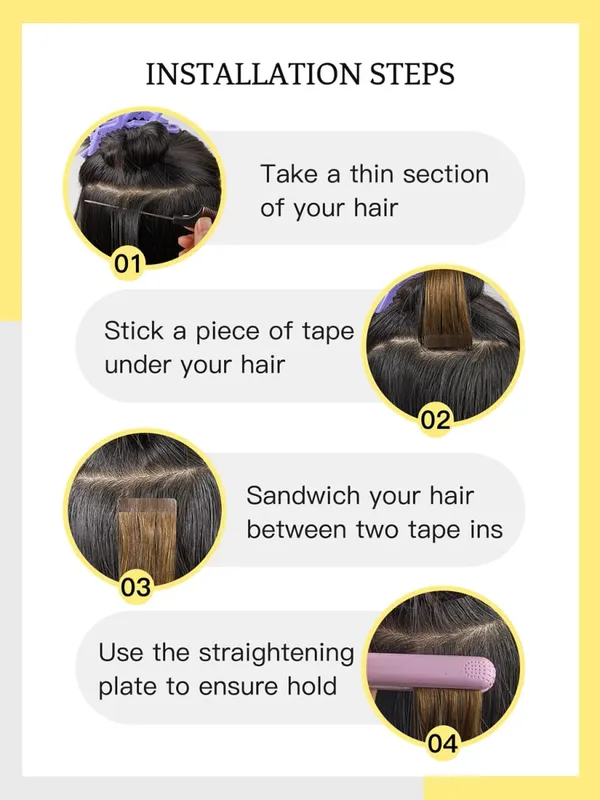Tape In 100% Human Hair Straight Double Sided Blonde Comfortable Silky Natural Remy Virgin Tape ins Bone Straight Double Drawn — image 6