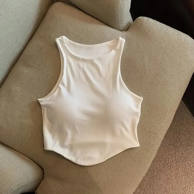 2025 U Push Up Sport Bra Fashion Women Tank Top Solid Color Sleeveless Vest Comfortable Short Top Breathable Casual Crop Tops