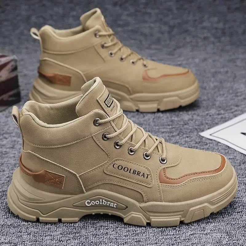 Men‘s Casual Sneakers High Quality Comfortable High Top Ankle Boots Chelsea Fashion Cowboy Work Shoes Trendy Versatiled Hombres — image 3