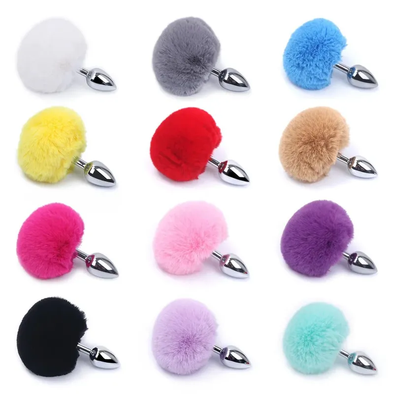 Metal Plush Rabbit Tail Anal Plug Prostate Massager Butt Plug Rabbit Ear BDSM Cosplay Erotic Sex Toys for Women Adults Sex Game — image 5