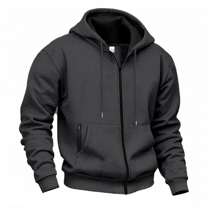 Baru 2026 Musim Gugur Kasual Lelaki Lengan Panjang Zip Bertudung Kot Sweatshirt Fesyen Lelaki Luaran Pakaian Sukan Jaket Hoodies — image 42