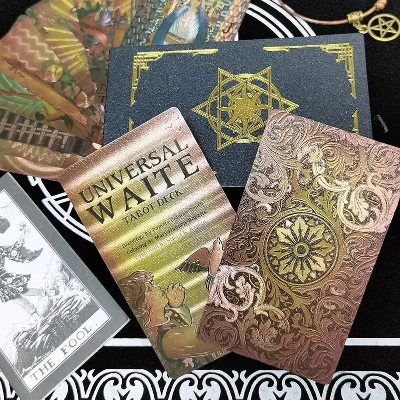 Pink Box Tarot Card Rider Gold Foil Exquisite Chess Card Game Divination Card Collection PVC Waterproof Board Cards Games — image 10