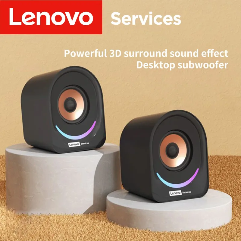 Lenovo 데스크탑 스피커 휴대용 소형 스피커 컴퓨터 스피커 데스크탑 노트북 홈 유선 미니 스피커 소형 데스크탑 멀티미디어 노트북 스피커 — image 4