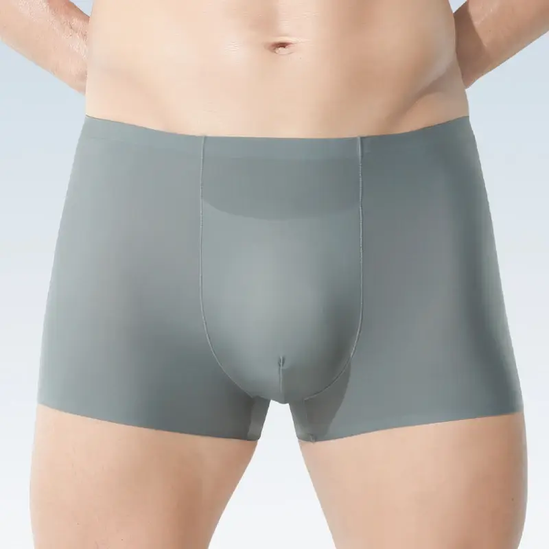Herrenunterwäsche Herren Großhandel Eisseide Nahtlose Boxershorts Antibakteriell Atmungsaktiv Sport Sommer Dünn Komfort Boxer Bri — image 2