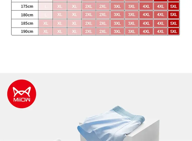 MiiOW 4-teiliges Baumwoll-Herren-Höschen-Set, atmungsaktives Mesh-Herren-Unterhose, antibakterielle Graphen-Unterwäsche für Herren, Boxershorts, L-5XL — image 13