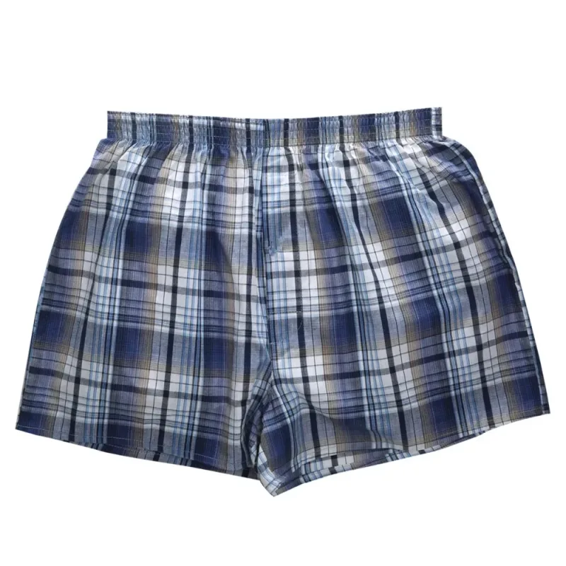 High Quality Brand 3-Pack Men's Boxer Shorts Woven Cotton 100% Classic Plaid Combed Male Underpant Loose Breathable Oversize — image 6