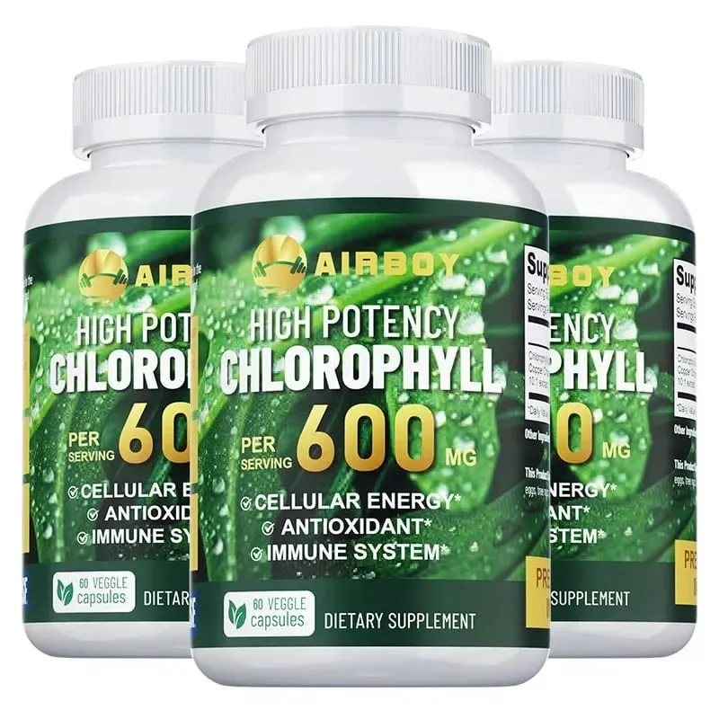 Chlorophyll Supplement 600mg - Supports The Immune System Reduces Body Odor and Bad Breath Boosts Energy Antioxidant — image 10