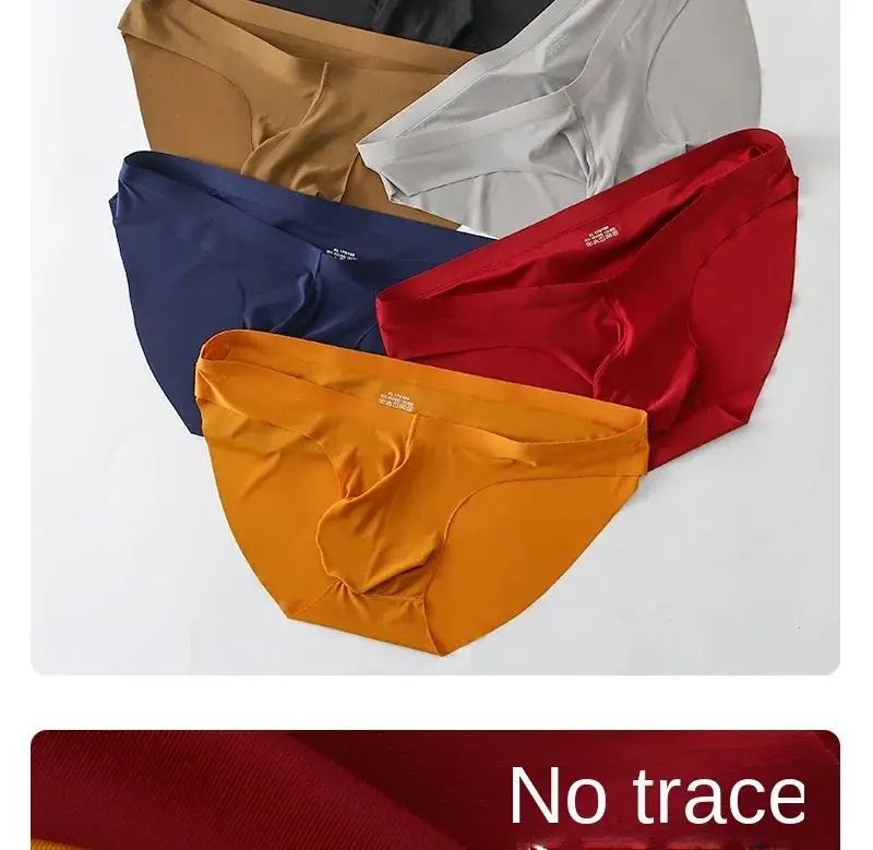 1 cikk Tavasszal és nyáron Új Ice Silk Nem nyomot hagyó fehérnemű FÉRFI háromszög nadrág Külön gyorsan száradó Youth Tide egyszínű — image 7