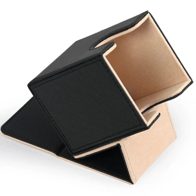 Card Deck Box Card Case Holds 100+ Sleeved Cards PU Leather Card Storage Box for TCG Game Trading Cards.
