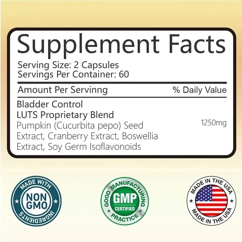 Bladder Control Supplement - Supports Urinary Tract Health - Helps Relieve Overactive Bladder and Urinary Tract Infections — image 3