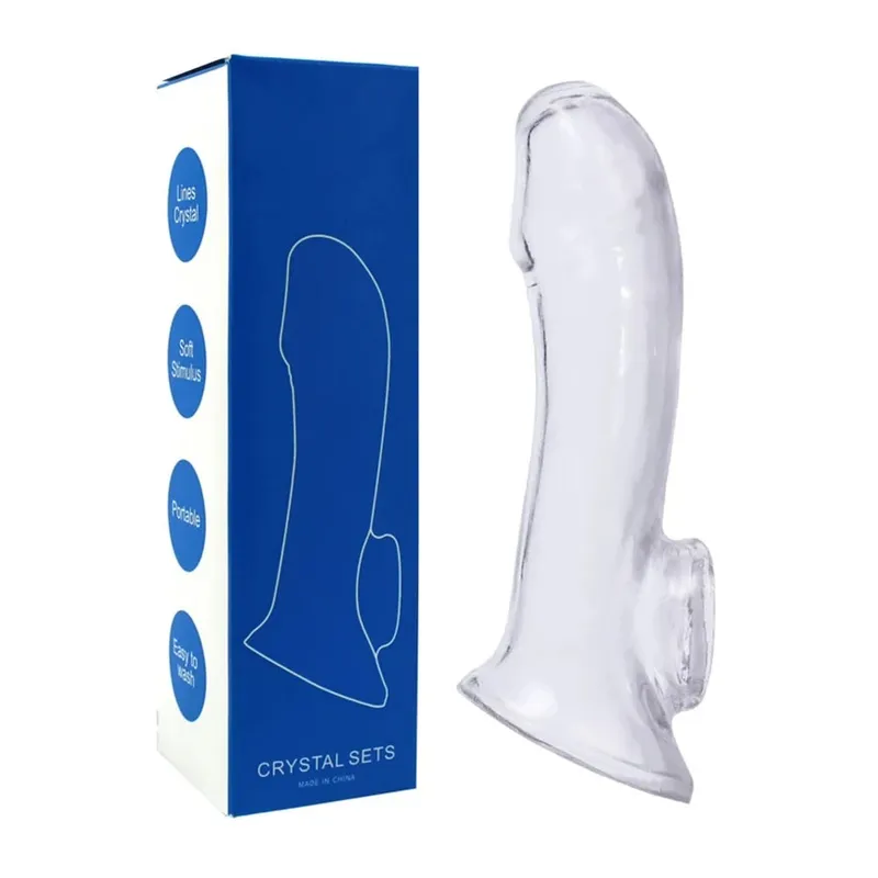 Reusable Adult Penis Sleeve Cock Extender High Elastic and Safer Condoms Sex Toy for Couple Men Delay Ejaculation Tools — image 1