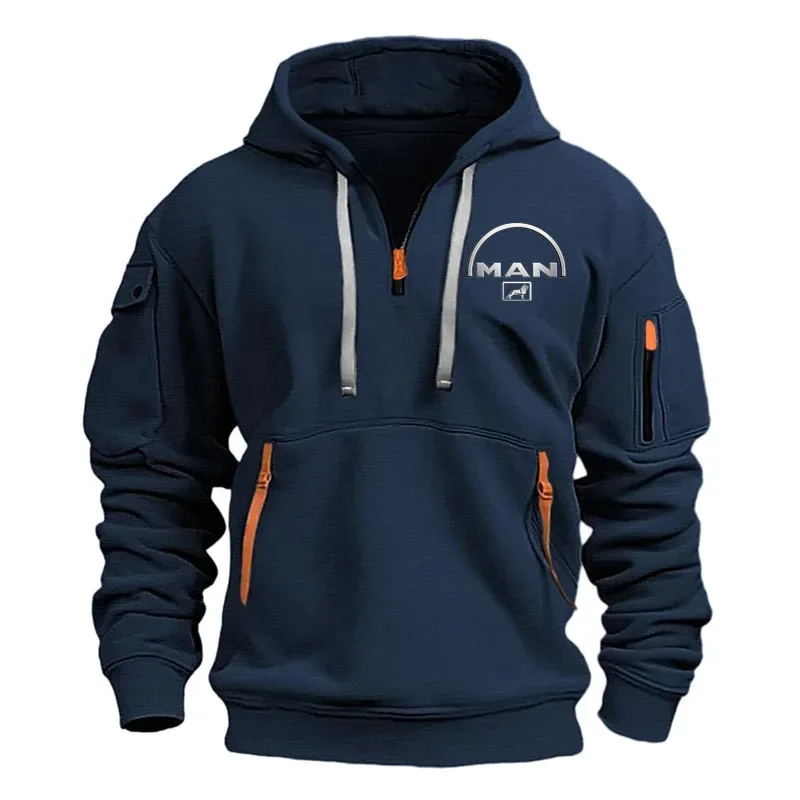 Half zipper Men's Hoodie Sweatshirts Printing New Spring Pullover Sports Top Male Hip-hop street oversized hoodies — image 3