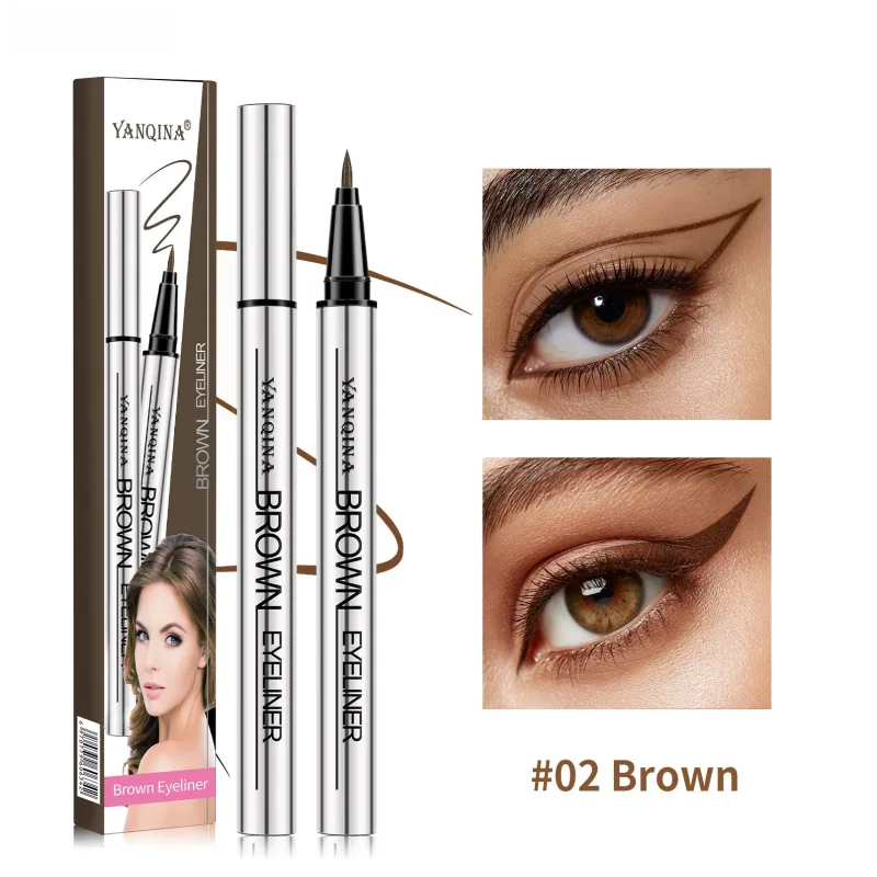 Quick-Drying Liquid Eyeliner Waterproof Smudge-Proof Long-Lasting Black Brown Tamang-tama para sa mga Nagsisimula Liquid Eye Liner Pen — image 8
