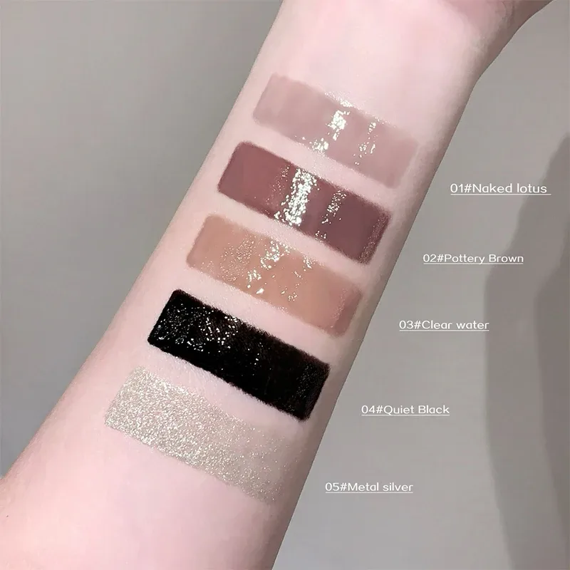 Mirror Watery Lip Gloss Lasting Moisturizing Lip Tint Cool Black Silver Gray Pearl Fine Sparkling Lipstick Makeup Cosmetics — image 3