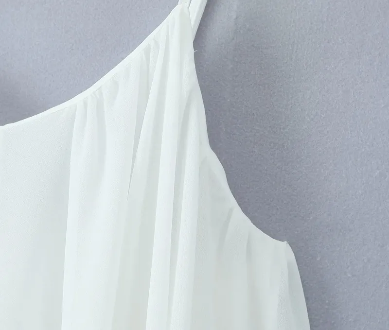 2025 BOHO Kadınlar Beyaz Büyük Backless Sling Elbise O Boyun Geri Fermuar Gevşek Salıncak Mini Kısa Elbiseler Tatil Elbise — image 5