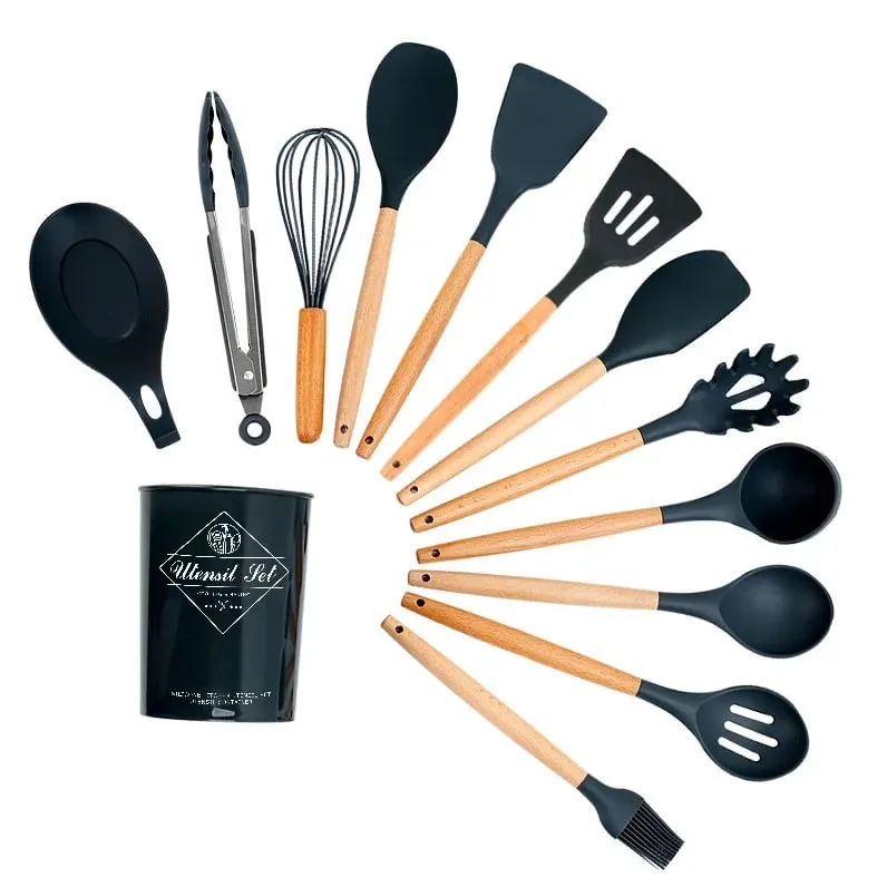 34-piece set of silicone shovel high-temperature-resistant household stir-frying shovel pot shovel kitchenware set soup spoon — image 6