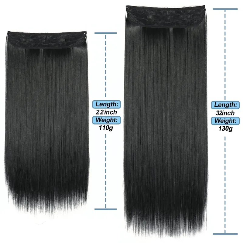 Synthetic No Clips Invisible Wire Hair Extension Artificial Natural Fake False Long Short Straight Hairpiece Blonde For Women — image 3