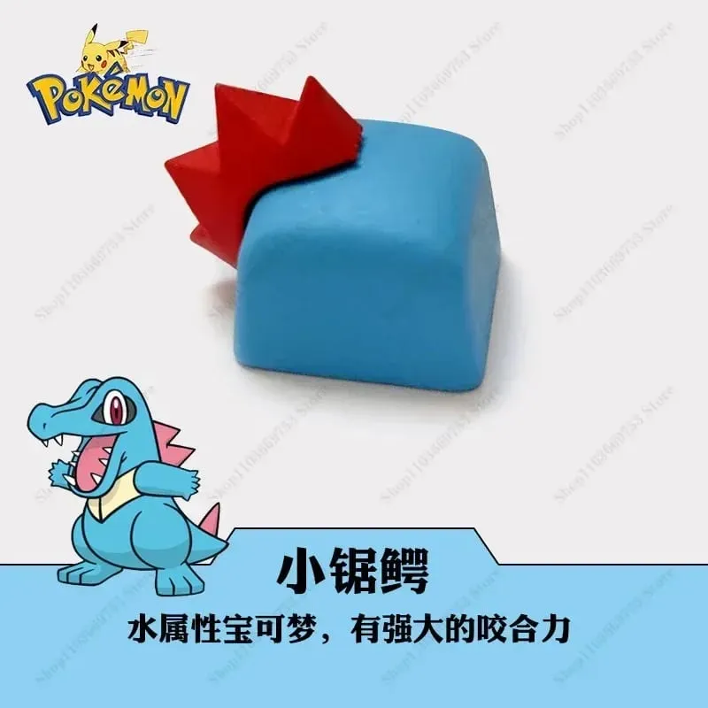 Pokemon Anime Cute Tail Keycaps Pikachu Gengar Eevee Keyboard Cap for Cross Shaft Mechanical Keyboard 3D Resin Keycaps Best Gift