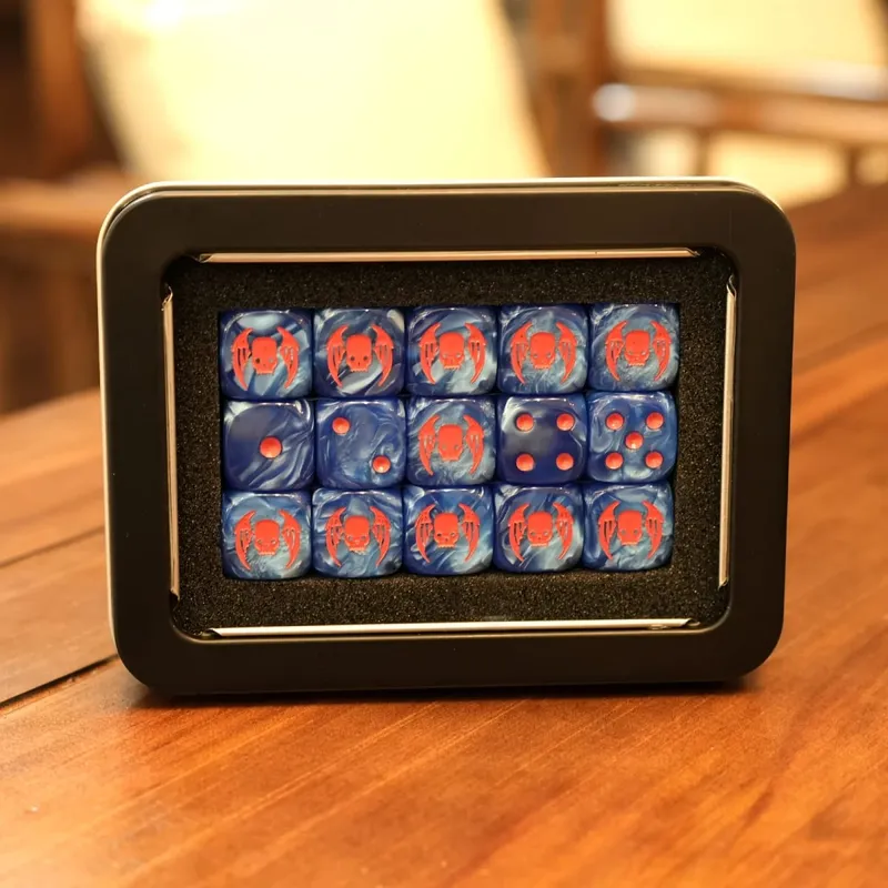 15PCS 16mm/0.63inch D6 Wargaming Dice Set para sa Tabletop Miniatures Game Pagsubaybay sa Damage ng Army Faction Themed Dice Token