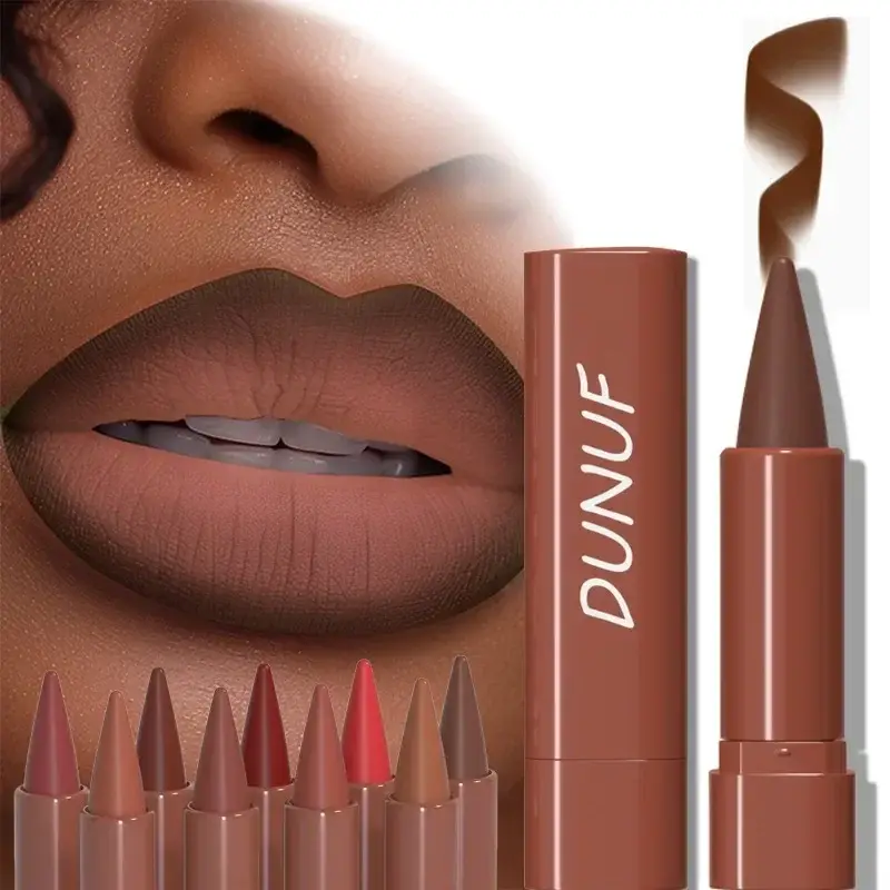 9 Colors Gradient Lip Liner Matte Black Brown Velvet Lipstick Waterproof Non Sticky Contouring Tint Lipliner Crayon Lip Makeup — image 2