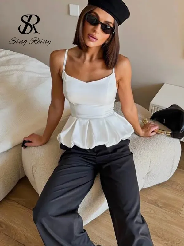 Satin Party Evening Tank Top 2026 Ladies Strap Zipper Design Backless Sexy Blouse Streetwear Solid Luxury Camisole — image 3