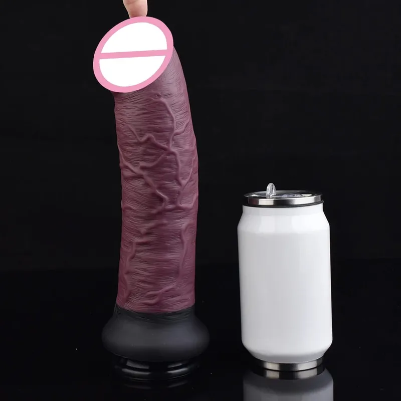 11.2" silicone giant realistic dildo huge penis anal dildo large girth female masturbator suction skin color sex products — image 6