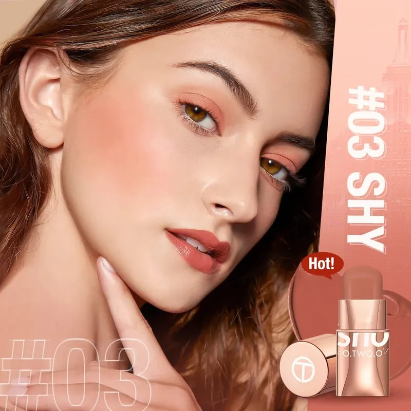 O.TWO.O 3 stk Makeup Sæt 3 i 1 Læbestift Blush Stick SPF 30PA+ Ansigtsindstillingspulver Ansigtsprimer Makeup Base Kosmetiksæt — image 5