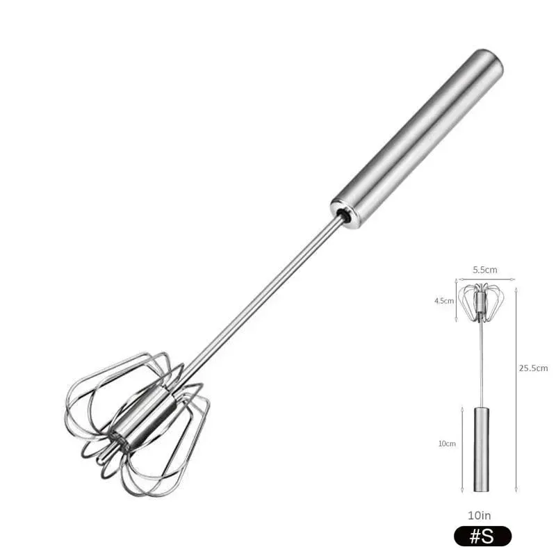 10/12/14inch Stainless Steel Semi Automatic Whisk Blender for Home -Versatile Tool for Egg Beater Milk Frother Hand Push Whisk