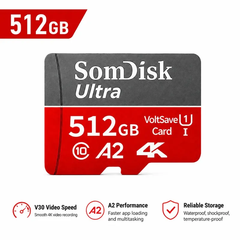 128 GB Micro-SD/TF-Karte, Karte mit großer Kapazität, Klasse 10, bis zu 100 MB/s, wasserdichte Speicherkarte für Kameras/Fahrrekorder — image 11