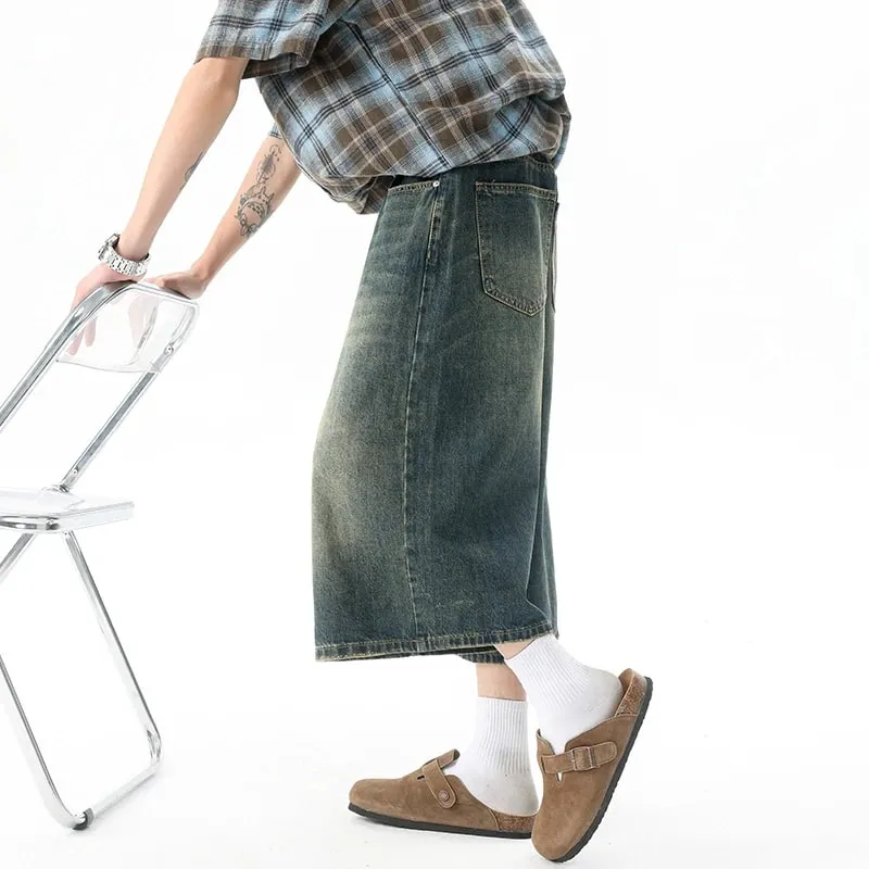 Více kapes Cargo Kalhoty Léto Krátké Džíny Kalhoty Hip Hop Streetwear Baggy Džínové šortky Běžné Široké nohavice Capris Kalhoty 5XL-M — image 2