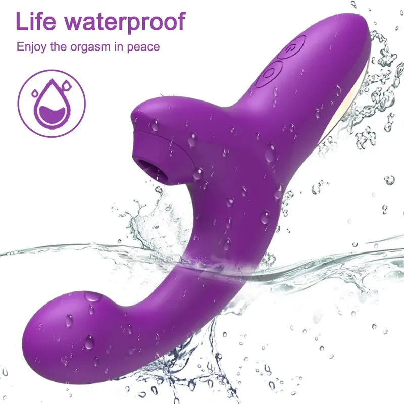 Powerful 20 Speeds Dildo Vibrator Female Clit Sucker Vacuum Clitoris Stimulator Adults Goods Finger Wiggling Sex Toy for Women — image 6
