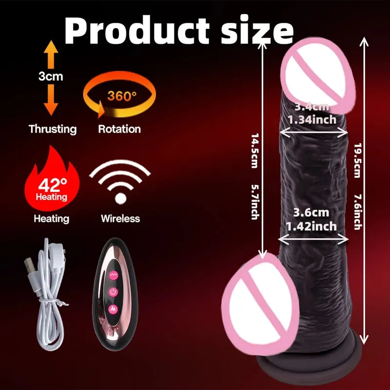 Telescopic Vibrator Dildo Heating Realistic Big Penis Female Vagina Massager Anal Plug Masturbator Sexy Adult Sex Toys For Women