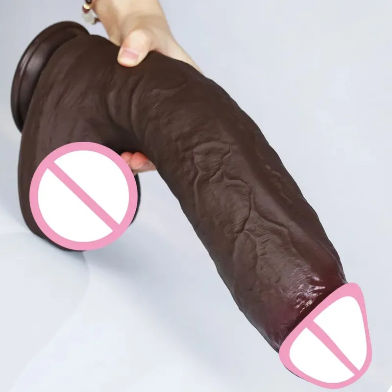 4 størrelser Realistisk blød stor dildo Dobbelt silikone sugekop penis par Onani Kæmpe pik Kvinde Mand Anal Voksen Sexlegetøj — image 2