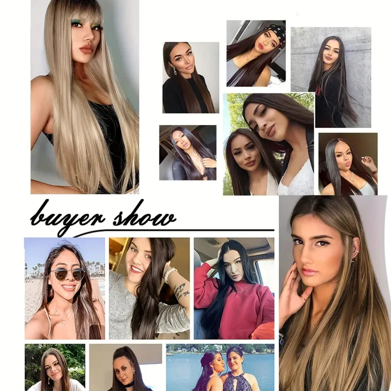 Long Straight Hairstyle 16 Clips 7Pcs/Set Hair Extensions Natural Synthetic Blonde Black Hairpieces Heat Resistant For Women — image 6