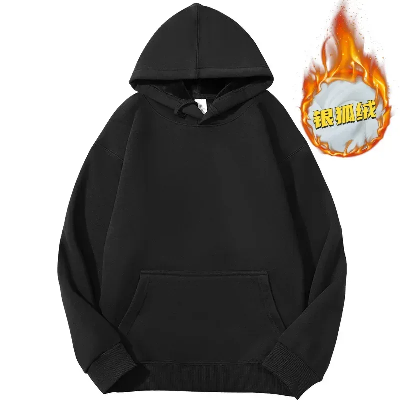 Customized Your Brand Logo DIY Design 600GSM Mens Hoodies High-quality Women Sweatshirt Solid Color Cotton Loose Streetwear — image 16