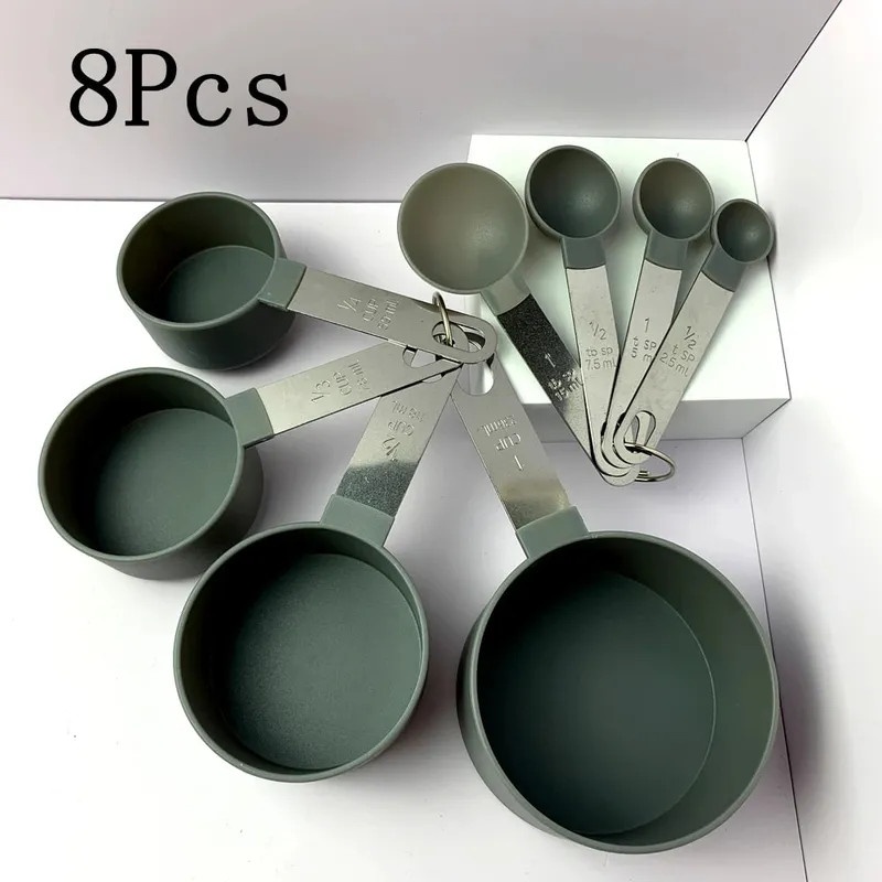 4/8PCS/Set Plastic Multi Purpose Measuring Cup Measuring Spoon Stainless Steel Handle With Graduated Measuring Baking Tools — image 17