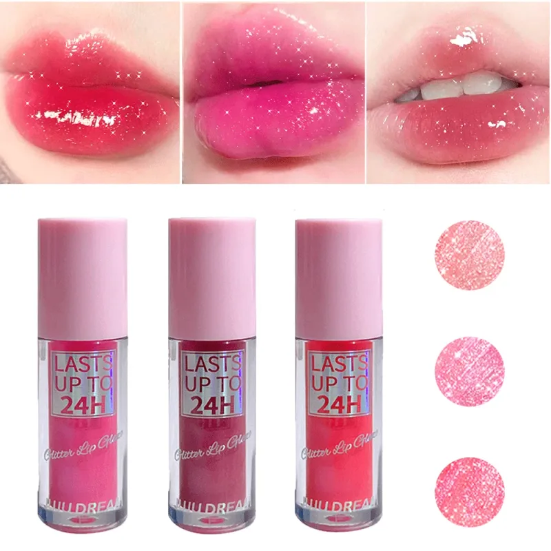 Flowing light Glitter Lip Glaze Long Lasting Lip Gloss Waterproof Liquid Lipstick Makeup Lip Oil Lip Tint Moisturizing — image 2