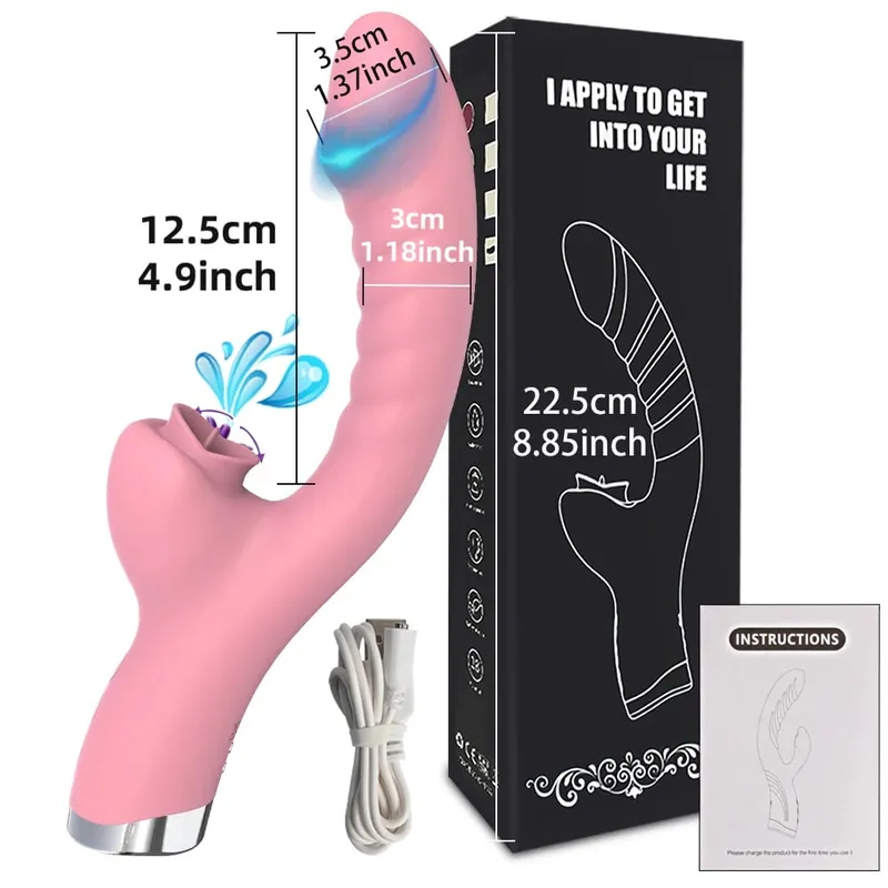 20 režimů Aplikace Porn Tongue Dildo Vibrátor Bod G Bod G Vagina Masážní hůlka Stimulátor olizování klitorisu Dospělé Ženy Ženy Sexy sexuální hračky — image 9